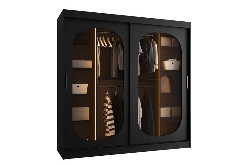 Allegra Vaatekaappi 200x200 cm, Musta