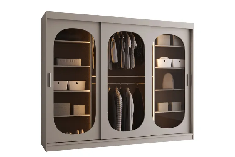 Allegra Vaatekaappi 250x200 cm - Beige - Säilytys - Vaatesäilytys - Vaatekaappi