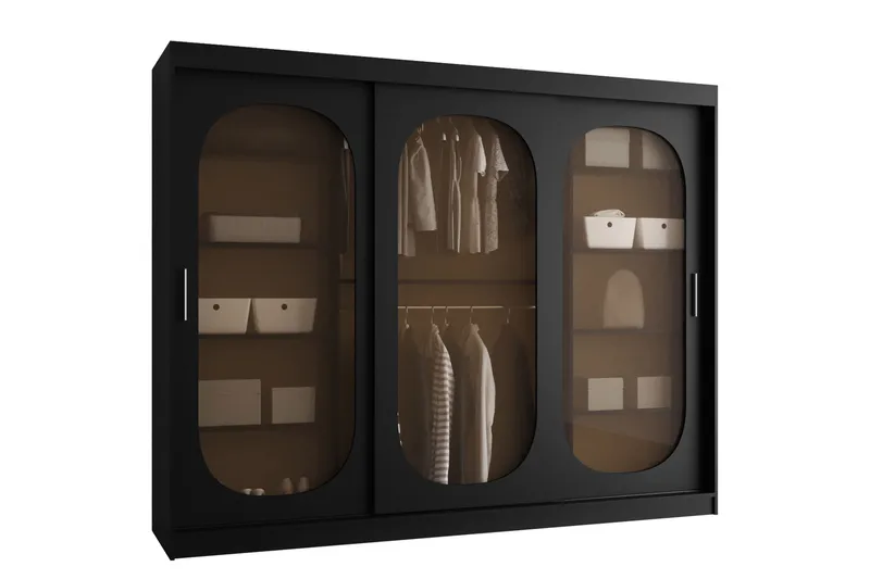 Allegra Vaatekaappi 250x200 cm, Musta