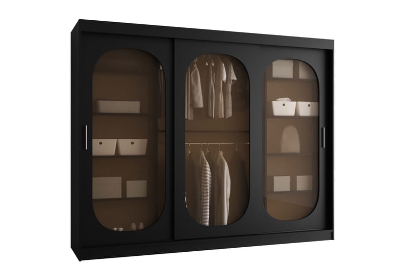 Allegra Vaatekaappi 250x200 cm, Musta