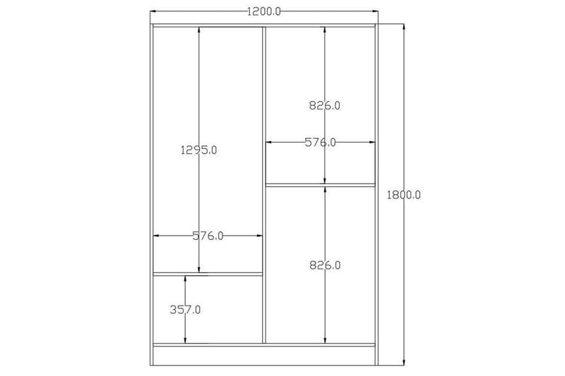 Alven Vaatekaappi 120x180 cm - Matta Valkoinen - Säilytys - Vaatesäilytys - Vaatekaappi