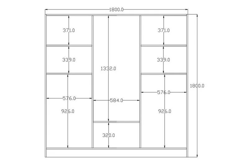 Alven Vaatekaappi 180x180 cm - Matta Valkoinen - Säilytys - Vaatesäilytys - Vaatekaappi