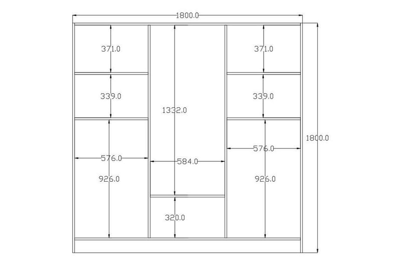Alven Vaatekaappi 180x180 cm - Matta Valkoinen - Säilytys - Vaatesäilytys - Vaatekaappi