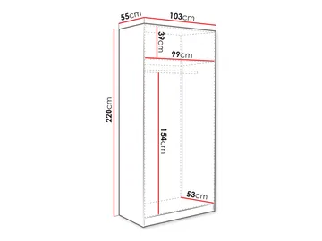 Amelus Vaatekaappi 103x220 cm - Beige - Säilytys - Vaatesäilytys - Vaatekaappi