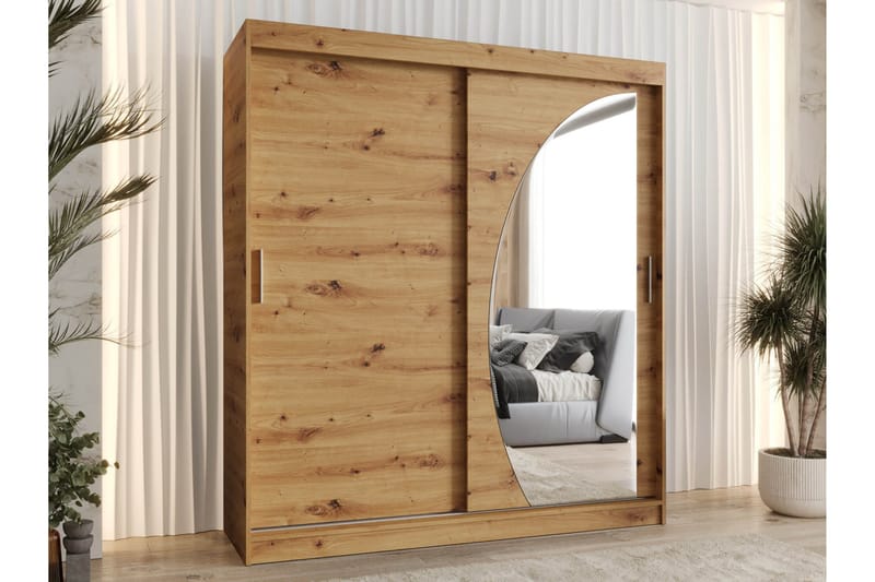 Amira Vaatekaappi Peilillä 180x200 cm - Säilytys - Vaatesäilytys - Vaatekaappi