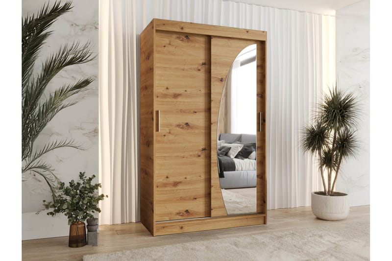 Amira Vaatekaappi Peilillä 120x200 cm - Säilytys - Vaatesäilytys - Vaatekaappi