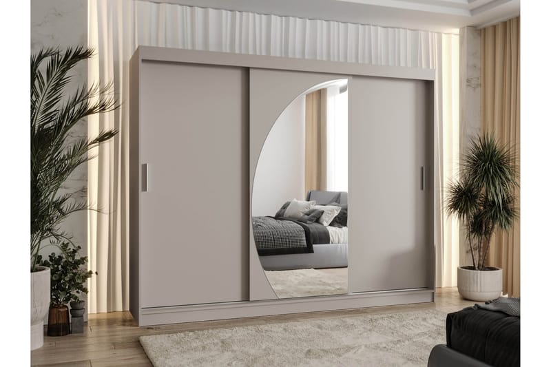 Amira Vaatekaappi Peilillä 250x200 cm - Säilytys - Vaatesäilytys - Vaatekaappi