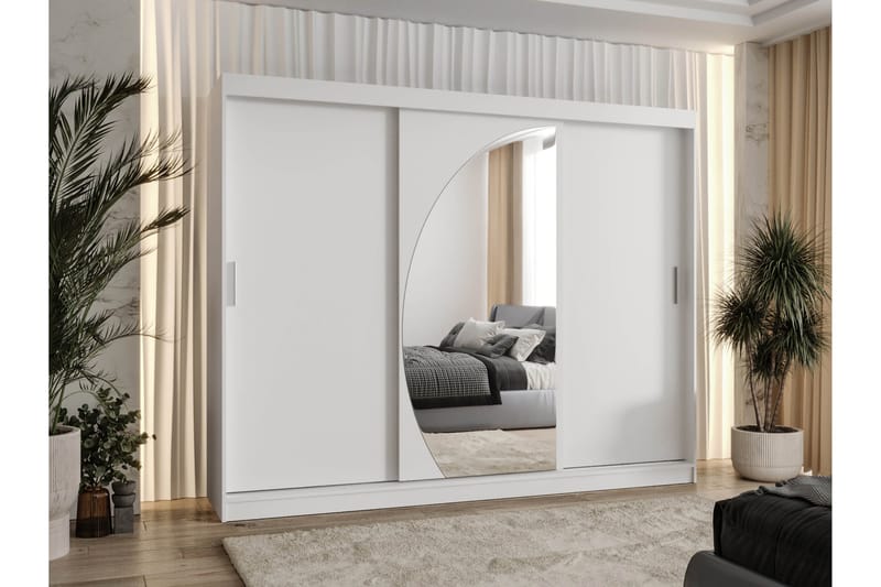 Amira Vaatekaappi Peilillä 250x200 cm - Säilytys - Vaatesäilytys - Vaatekaappi