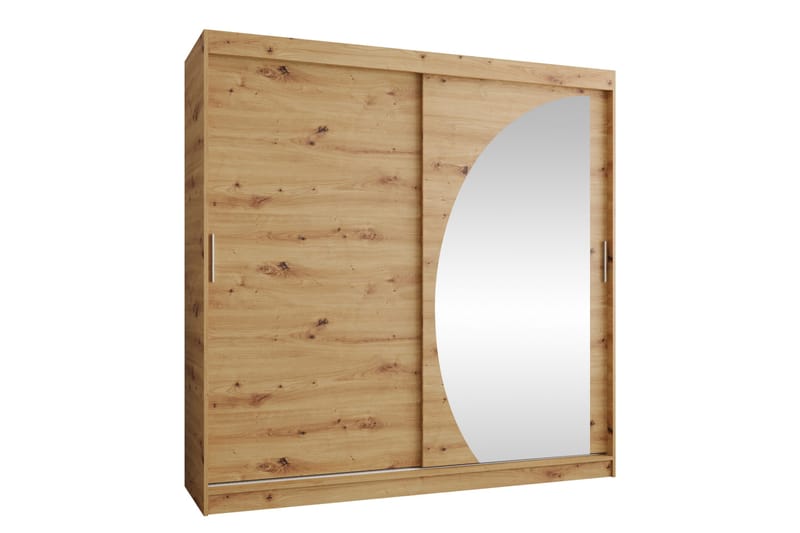 Amira Vaatekaappi Peilillä 200x200 cm - Harmaa - Säilytys - Vaatesäilytys - Vaatekaappi