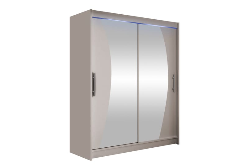 Bay Vaatekaappi Peilillä 150x200 cm - Beige - Säilytys - Vaatesäilytys - Vaatekaappi