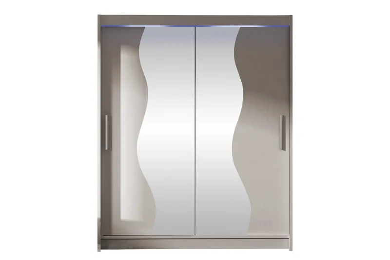 Bay Vaatekaappi Peilillä 150x200 cm, Beige