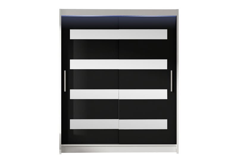 Bay Vaatekaappi Peilillä 150x200 cm, Mustavalkoinen