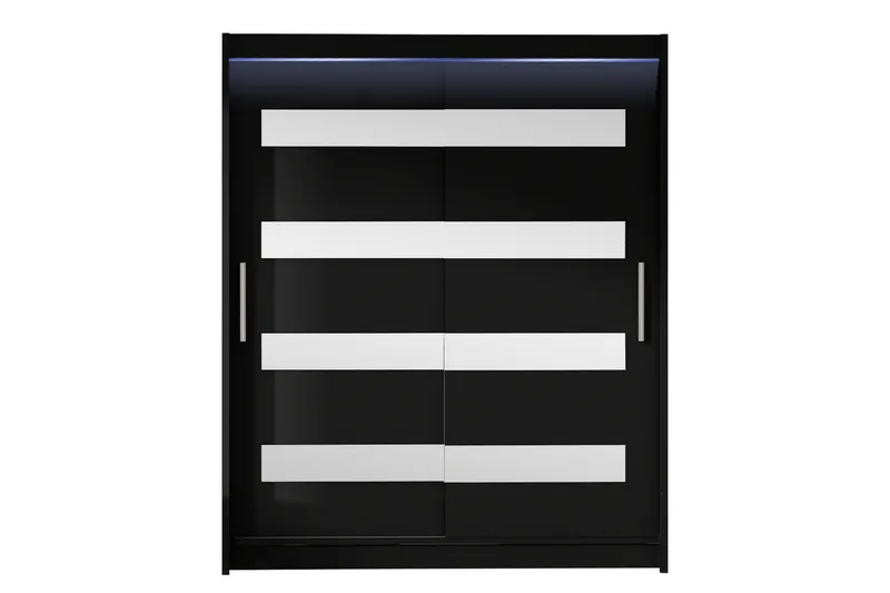 Bay Vaatekaappi Peilillä 150x200 cm - Musta - Säilytys - Vaatesäilytys - Vaatekaappi