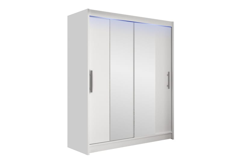 Bay Vaatekaappi Peilillä 150x200 cm - Valkoinen - Säilytys - Vaatesäilytys - Vaatekaappi