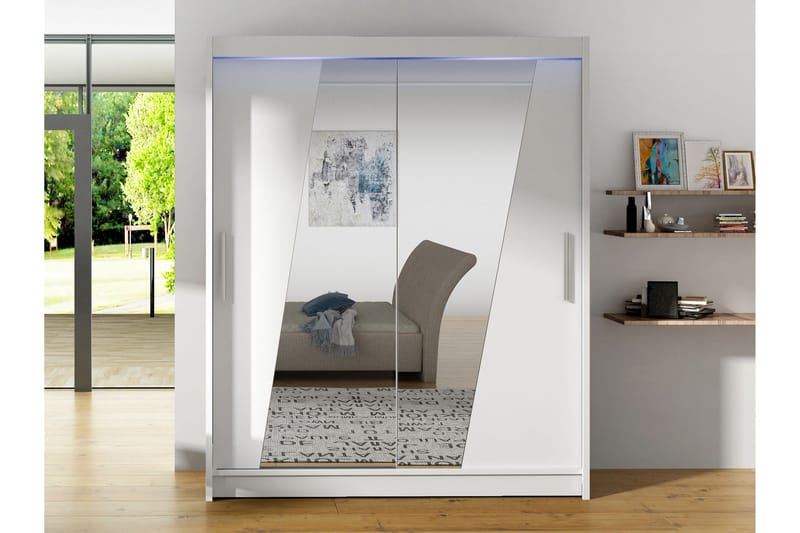 Bay Vaatekaappi Peilillä 150x200 cm - Säilytys - Vaatesäilytys - Vaatekaappi