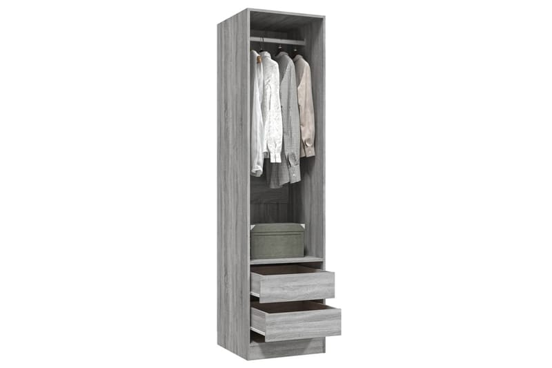 beBasic Vaatekaappi laatikoilla harmaa Sonoma 50x50x200 cm tekninen puu - Harmaa - Säilytys - Vaatesäilytys - Vaatekaappi