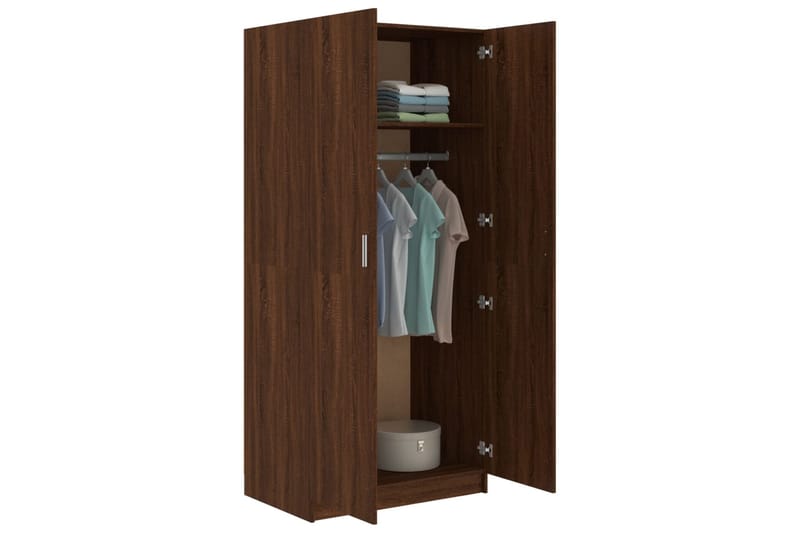 beBasic Vaatekaappi ruskea tammi 80x52x180 cm tekninen puu - Ruskea - Säilytys - Vaatesäilytys - Vaatekaappi