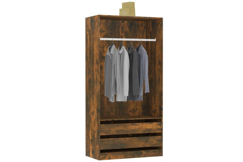 beBasic Vaatekaappi savutammi 100x50x200 cm tekninen puu - Ruskea - Säilytys - Vaatesäilytys - Vaatekaappi