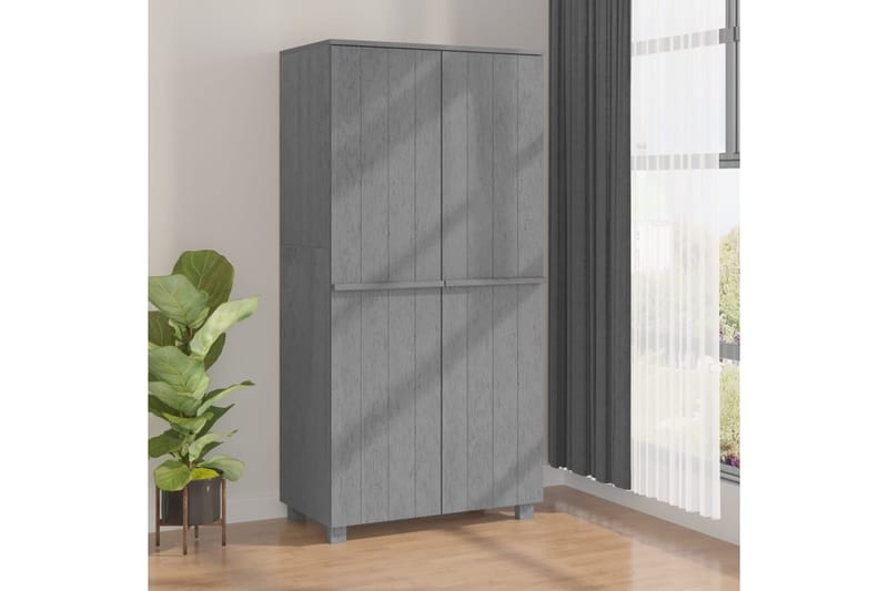beBasic Vaatekaappi tummanharmaa 89x50x180 cm täysi mänty - Harmaa - Säilytys - Vaatesäilytys - Vaatekaappi