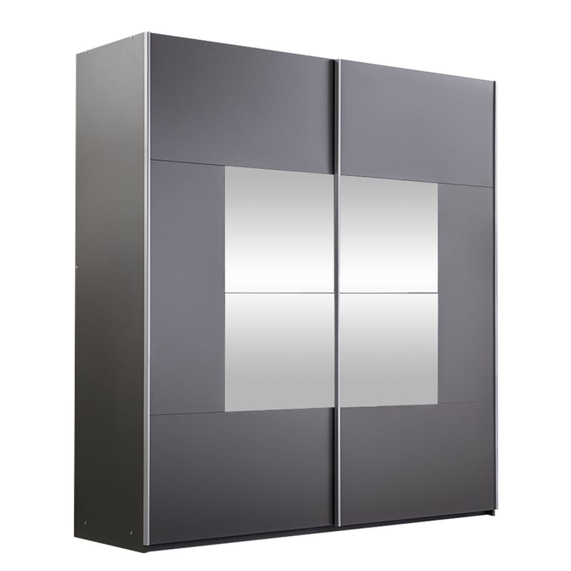 Binche Vaatekaappi peilillä 200x215 cm - Harmaa - Säilytys - Vaatesäilytys - Vaatekaappi