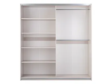 Binche Vaatekaappi peilillä 200x215 cm - Harmaa - Säilytys - Vaatesäilytys - Vaatekaappi