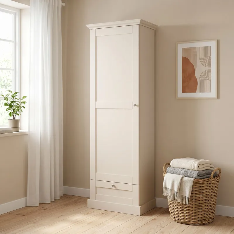 Binz eteiskaappi 60x180 cm - Kashmirin kermanvärinen - Säilytys - Vaatesäilytys - Vaatekaappi