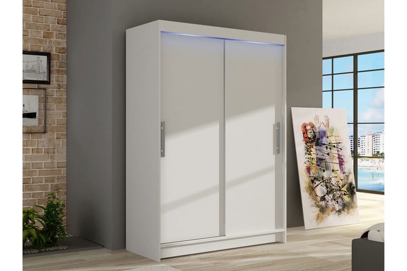 Biscayne Vaatekaappi 120x200 cm - Valkoinen - Säilytys - Vaatesäilytys - Vaatekaappi