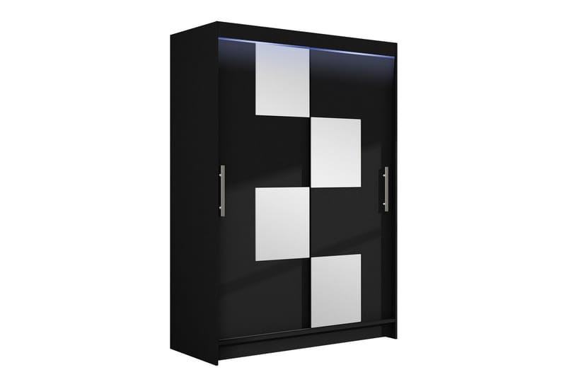 Biscayne-Vaatekaappi Peilillä 120x200 cm - Musta - Säilytys - Vaatesäilytys - Vaatekaappi