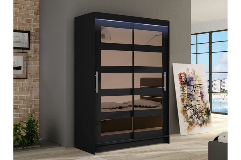 Biscayne-Vaatekaappi Peilillä 120x200 cm - Säilytys - Vaatesäilytys - Vaatekaappi