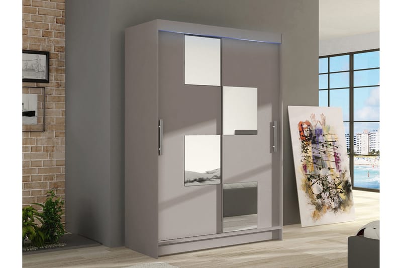 Biscayne-Vaatekaappi Peilillä 120x200 cm - Säilytys - Vaatesäilytys - Vaatekaappi