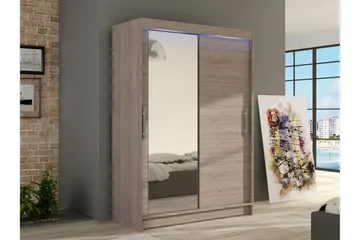 Biscayne-Vaatekaappi Peilillä 120x200 cm - Ruskea - Säilytys - Vaatesäilytys - Vaatekaappi