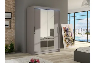 Biscayne-Vaatekaappi Peilillä 120x200 cm - Beige - Säilytys - Vaatesäilytys - Vaatekaappi