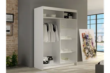 Biscayne-Vaatekaappi Peilillä 120x200 cm - Musta - Säilytys - Vaatesäilytys - Vaatekaappi