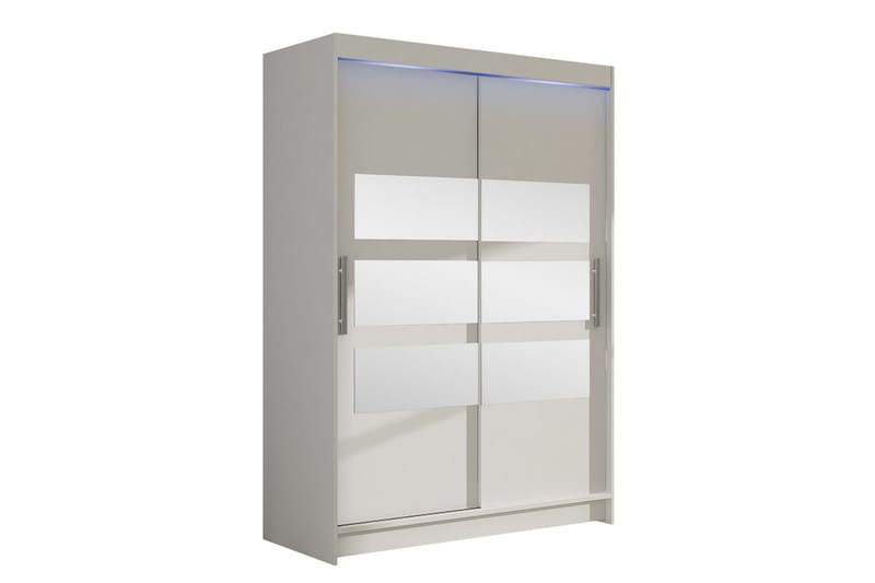 Biscayne-Vaatekaappi Peilillä 120x200 cm - Valkoinen - Säilytys - Vaatesäilytys - Vaatekaappi