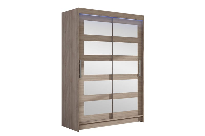 Biscayne-Vaatekaappi Peilillä 120x200 cm - Ruskea - Säilytys - Vaatesäilytys - Vaatekaappi
