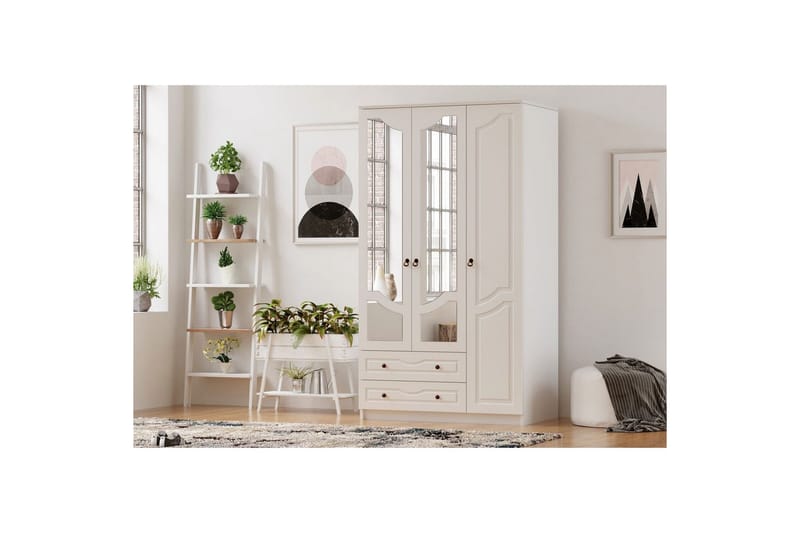 Brelin Vaatekaappi 105x210 cm - Matta Valkoinen - Säilytys - Vaatesäilytys - Vaatekaappi