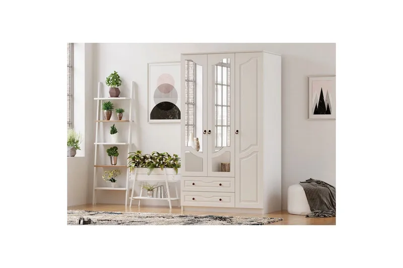 Brelin Vaatekaappi 105x210 cm - Matta Valkoinen - Säilytys - Vaatesäilytys - Vaatekaappi