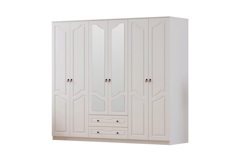 Brelin Vaatekaappi 210x210 cm - Matta Valkoinen - Säilytys - Vaatesäilytys - Vaatekaappi