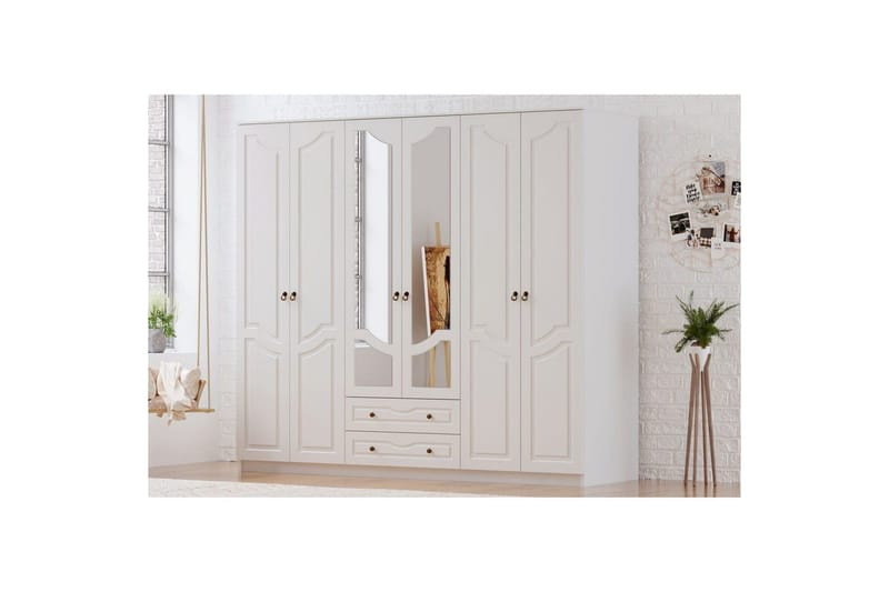 Brelin Vaatekaappi 210x210 cm - Matta Valkoinen - Säilytys - Vaatesäilytys - Vaatekaappi