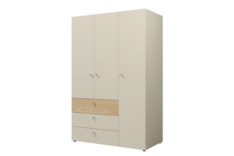 Buhan Vaatekaappi 120x185 cm - Beige / Ruskea - Säilytys - Vaatesäilytys - Vaatekaappi