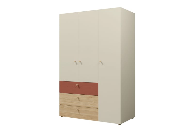 Buhan Vaatekaappi 120x185 cm - Beige / Ruskea - Säilytys - Vaatesäilytys - Vaatekaappi