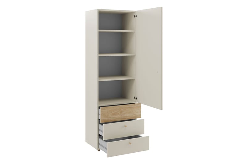 Buhan Vaatekaappi 60x185 cm - Beige / Ruskea - Säilytys - Vaatesäilytys - Vaatekaappi
