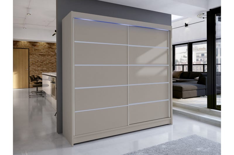 Canderbury Vaatekaappi 180x215 cm - Beige - Säilytys - Vaatesäilytys - Vaatekaappi