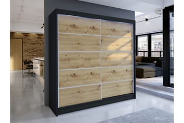 Canderbury Vaatekaappi 180x215 cm - Musta/Ruskea - Säilytys - Vaatesäilytys - Vaatekaappi