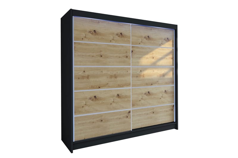 Canderbury Vaatekaappi 180x215 cm, Musta/Ruskea