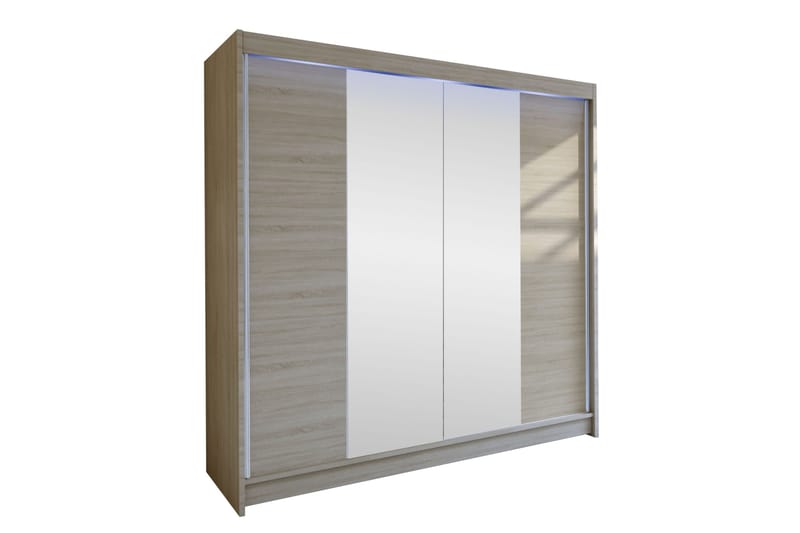 Canderbury Vaatekaappi Peilillä 180x215 cm, Ruskea