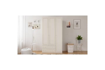 Carvo Vaatekaappi 105x180 cm - Matta Valkoinen - Säilytys - Vaatesäilytys - Vaatekaappi