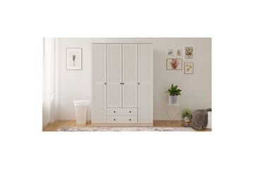 Ceyras Vaatekaappi 140x210 cm - Matta Valkoinen - Säilytys - Vaatesäilytys - Vaatekaappi