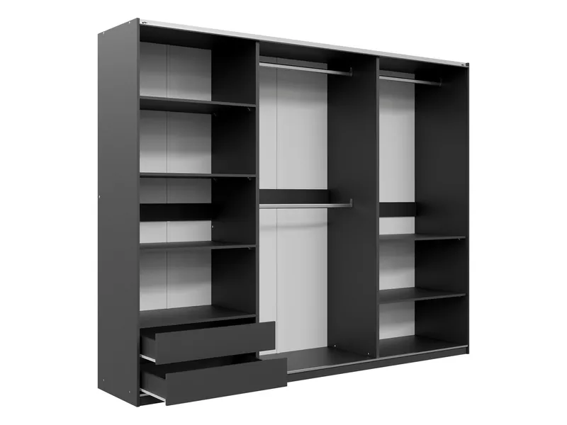 Ceyris Vaatekaappi Peilillä 250 cm - Säilytys - Vaatesäilytys - Vaatekaappi