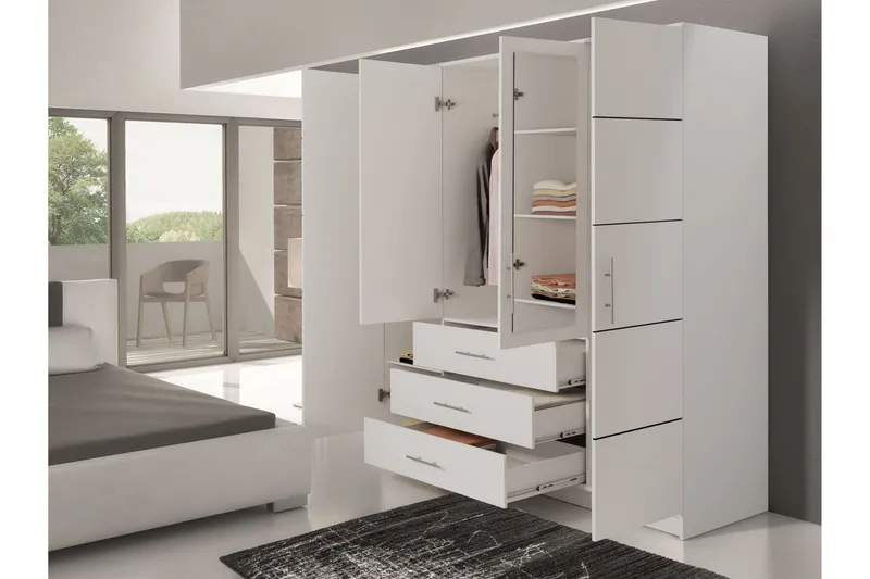 Chavezin Vaatekaappi 196x200 cm - Beige - Säilytys - Vaatesäilytys - Vaatekaappi